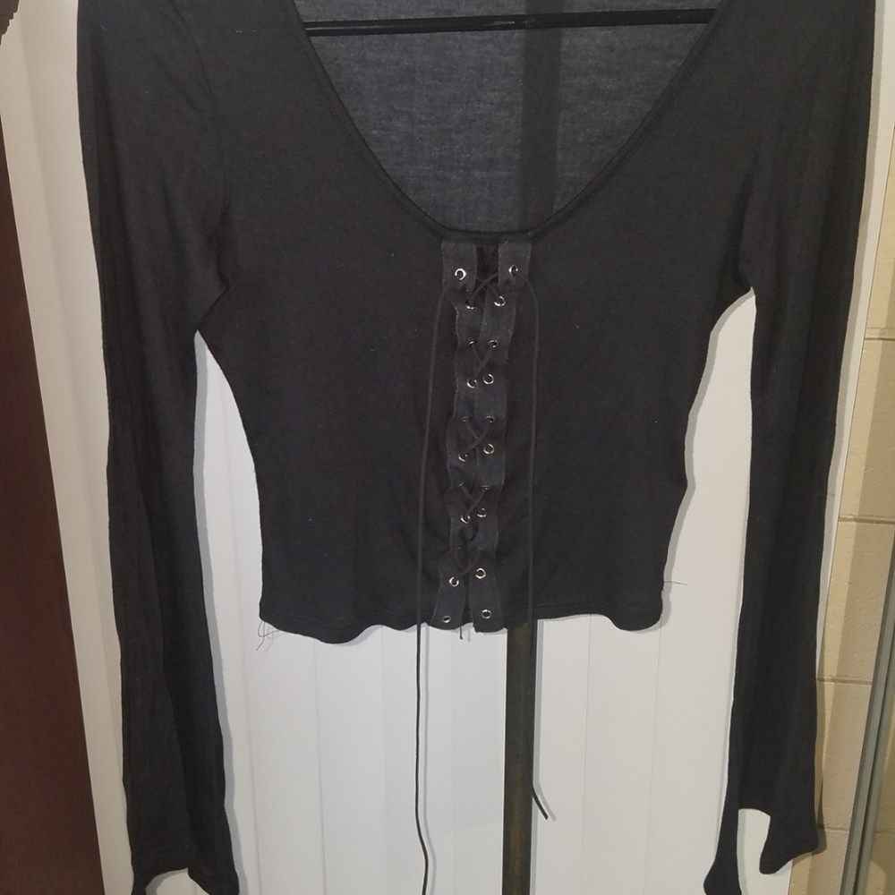 Black cotton stretch top
